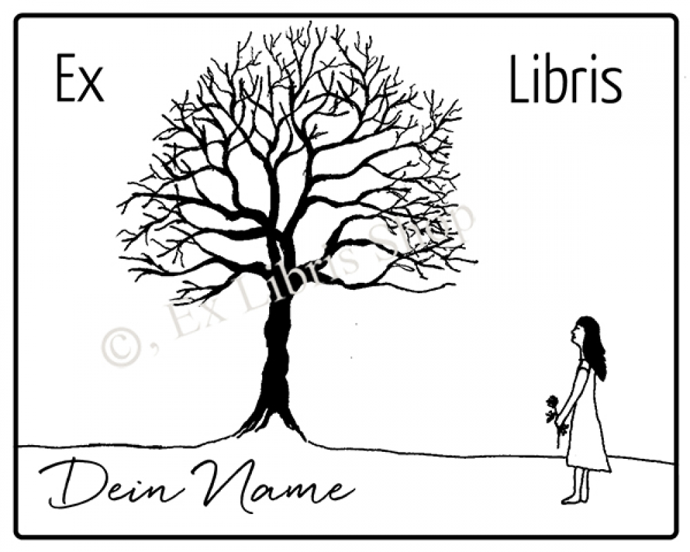 Exlibris •Mädchen mit Baum_2•